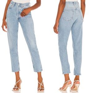 AGOLDE Fen High Rise Related Taper Jeans Dimension Blue Womens Size‎ 24 Denim